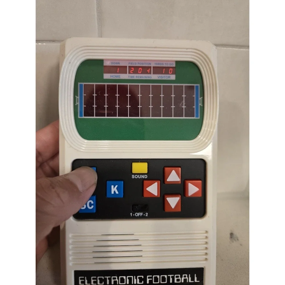 Vintage Electronic Football Handheld LED Game Retro Arcade Coleco Style Tested